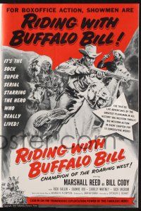 8k689 RIDING WITH BUFFALO BILL pressbook '54 Columbia serial starring the hero who really lived!