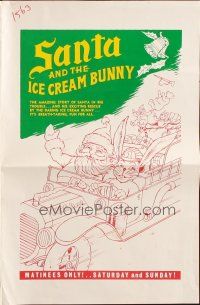 8k703 SANTA & THE ICE CREAM BUNNY pressbook '72 great wacky art of Santa & bunny in fire truck!