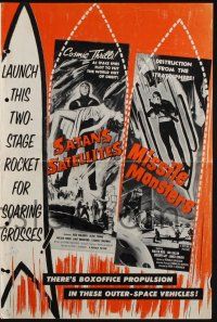 8k704 SATAN'S SATELLITES/MISSILE MONSTERS pressbook '58 cool outer-space double feature!