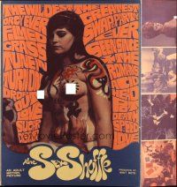 8k720 SEX SHUFFLE pressbook '68 the wildest orgy ever filmed, sexy naked painted hippie girls!