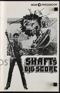 8k722 SHAFT'S BIG SCORE pressbook '72 art of mean Richard Roundtree with big gun by John Solie!