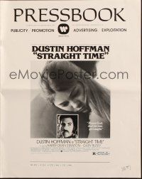 8k757 STRAIGHT TIME pressbook '78 Dustin Hoffman, Theresa Russell, don't let him get caught!