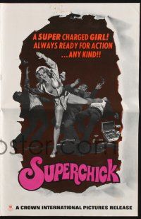 8k766 SUPERCHICK pressbook '73 kung fu, sexy & always ready for action... of any kind!