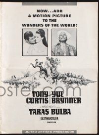 8k772 TARAS BULBA pressbook '62 Tony Curtis & Yul Brynner clash, art by McCarthy!