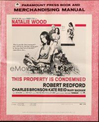 8k789 THIS PROPERTY IS CONDEMNED pressbook '66 sexy Natalie Wood & Robert Redford, Sydney Pollack