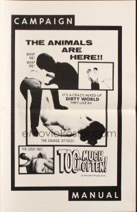 8k797 TOO MUCH TOO OFTEN pressbook '68 Doris Wishman, it's a crazy DIRTY WORLD they live in!