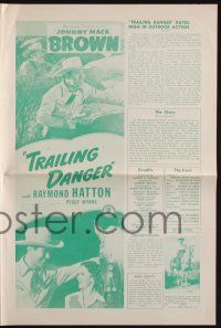 8k800 TRAILING DANGER pressbook '47 cowboys Johnny Mack Brown & Raymond Hatton!