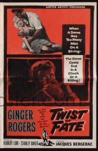 8k805 TWIST OF FATE pressbook '54 sexy dame Ginger Rogers has too many men on a string!