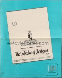8k806 UMBRELLAS OF CHERBOURG pressbook '65 Catherine Deneuve, directed by Jacques Demy!