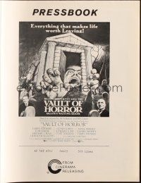 8k814 VAULT OF HORROR pressbook '73 Tales from Crypt sequel, cool art of death's waiting room!