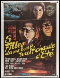 8m801 5 DOLLS FOR AN AUGUST MOON French 1p '70 Mario Bava, cool art by Rodolfo Gasparri!