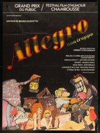 8m804 ALLEGRO NON TROPPO French 1p '77 Bruno Bozzetto, great wacky sexy cartoon artwork!