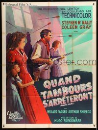 8m808 APACHE DRUMS French 1p '51 Val Lewton's last, different art of Stephen McNally & Coleen Gray!