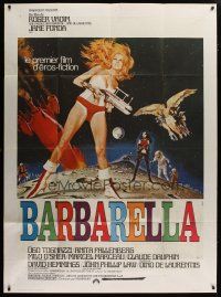 8m813 BARBARELLA French 1p '68 sexiest art of Jane Fonda by Robert McGinnis, Roger Vadim!