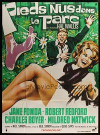 8m814 BAREFOOT IN THE PARK French 1p '67 different Roje art of Robert Redford & sexy Jane Fonda!
