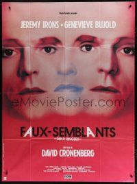 8m838 DEAD RINGERS French 1p '89 Jeremy Irons & Genevieve Bujold, directed by David Cronenberg!