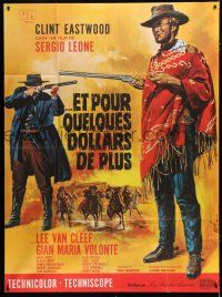 8m849 FOR A FEW DOLLARS MORE French 1p '66 Sergio Leone, Mascii art of Clint Eastwood & Van Cleef