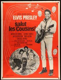 8m886 KISSIN' COUSINS French 1p '64 different images of Elvis Presley with guitar & girls, Guys art