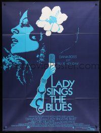 8m894 LADY SINGS THE BLUES French 1p '72 wonderful art of Diana Ross as singer Billie Holiday