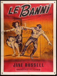 8m922 OUTLAW French 1p R60s different art of sexy Jane Russell & Jack Buetel, Howard Hughes