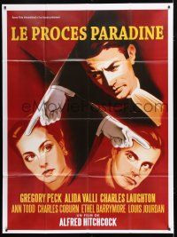 8m928 PARADINE CASE French 1p R00s Alfred Hitchcock, Gregory Peck, Ann Todd, Valli, different art!