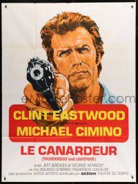 8m977 THUNDERBOLT & LIGHTFOOT French 1p R80s different image of Clint Eastwood pointing gun!