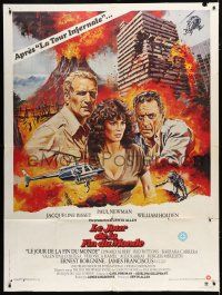 8m994 WHEN TIME RAN OUT French 1p '80 cool art of Paul Newman, William Holden & Jacqueline Bisset