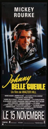 8m797 JOHNNY HANDSOME French door panel '89 Mickey Rourke, Ellen Barkin, directed by Walter Hill!