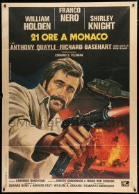 8m543 21 HOURS AT MUNICH Italian 1p '77 great artwork of Franco Nero shooting gun!