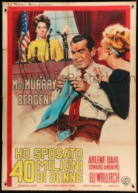 8m612 KISSES FOR MY PRESIDENT Italian 1p '64 different Nistri art of Fred MacMurray, Bergen & Dahl!