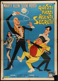 8m616 LAST OF THE SECRET AGENTS Italian 1p '67 Deseta cartoon art of Marty Allen & Steve Rossi!