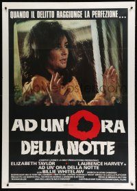 8m639 NIGHT WATCH Italian 1p '73 different close up of Elizabeth Taylor at window!