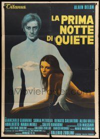8m651 PROFESSOR Italian 1p '72 different art of Alain Delon & beautiful Sonia Petrova!