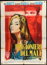 8m656 REVELATION Italian 1p '55 Prigionieri del male, Manfredo art of sexy May Britt!