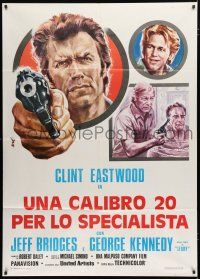 8m671 THUNDERBOLT & LIGHTFOOT Italian 1p R70s different Avelli art of Clint Eastwood pointing gun!