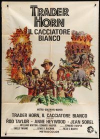 8m674 TRADER HORN Italian 1p '73 Larry Salk artwork of Rod Taylor & Anne Heywood in the jungle!