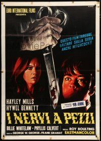 8m677 TWISTED NERVE Italian 1p '69 Casaro art of Hayley Mills, Roy Boulting English horror!