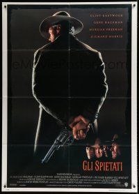 8m682 UNFORGIVEN Italian 1p '92 classic image of gunslinger Clint Eastwood with his back turned!