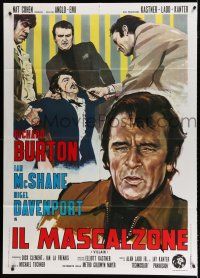 8m684 VILLAIN Italian 1p '71 Richard Burton has the face of a Villain, different crime artwork!
