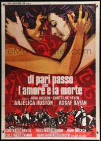 8m685 WALK WITH LOVE & DEATH Italian 1p '69 John Huston, best different Manfredo romantic art!