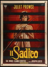 8m687 WHO KILLED TEDDY BEAR Italian 1p '68 Casaro art of sexy Juliet Prowse seen through blinds!
