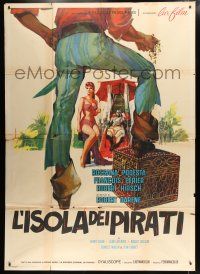 8m690 AMOROUS CORPORAL Italian 2p '58 art of sexy half-dressed woman & pirate with treasure!