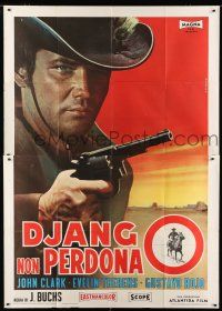 8m701 DJANGO DOES NOT FORGIVE Italian 2p '66 cool Franco Fiorenzi art of Mexican cowboy!