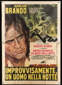 8m746 NIGHTCOMERS Italian 2p '71 different art of Marlon Brando, Michael Winner English horror!
