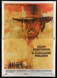 8m751 PALE RIDER Italian 2p '85 great artwork of cowboy Clint Eastwood by C. Michael Dudash!
