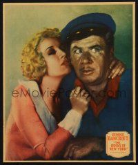 8m009 DOCKS OF NEW YORK jumbo LC '28 Josef von Sternberg, c/u of Betty Compson hugging Bancroft!