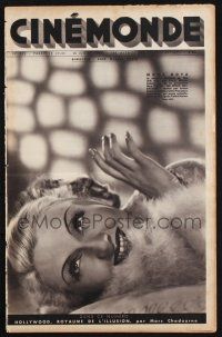 8m045 CINEMONDE French magazine July 25, 1935 great cover portrait of pretty Mona Goya!