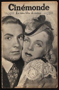 8m046 CINEMONDE French magazine March 31, 1938 Tyrone Power & Alice Faye in In Old Chicago!
