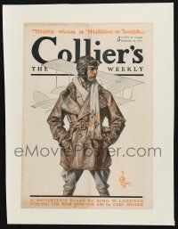 8m037 COLLIER'S magazine cover September 29, 1917 cool art of pilot & plane by J.C. Leyendecker!