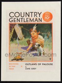 8m040 COUNTRY GENTLEMAN magazine cover May 1934 Hintermeister art of boy & puppy roasting hotdog!